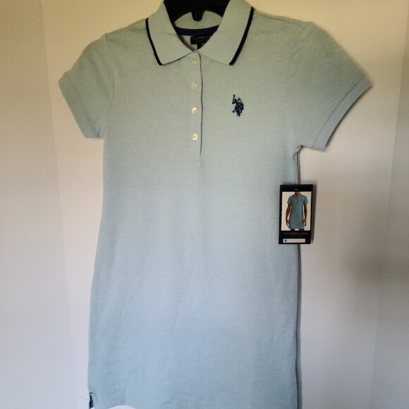 U.S. Polo Assn. Other - U.S. POLO ASSN. GIRL'S LT. BLUE SHIFT DRESS WITH LOGO SIZE 8 (M)